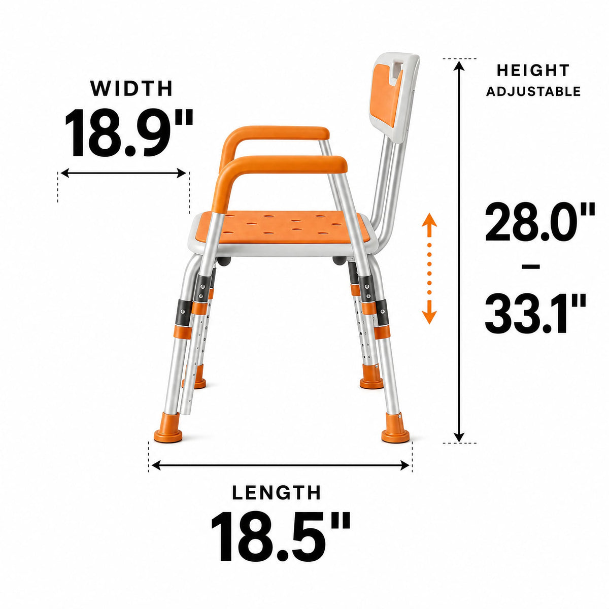 DeepTita Adjustable Shower Chair with Arms & Backrest B5 for modern home mobility, recovery, and everyday confidence