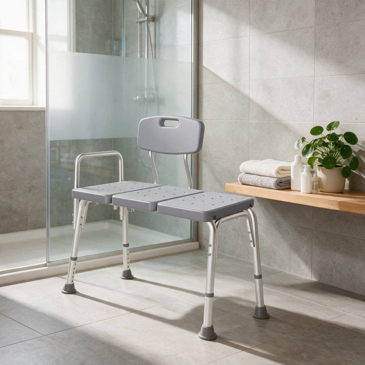 DeepTita Adjustable Tub Transfer Bench with Backrest & Armrest B7 for modern home mobility, recovery, and everyday confidence