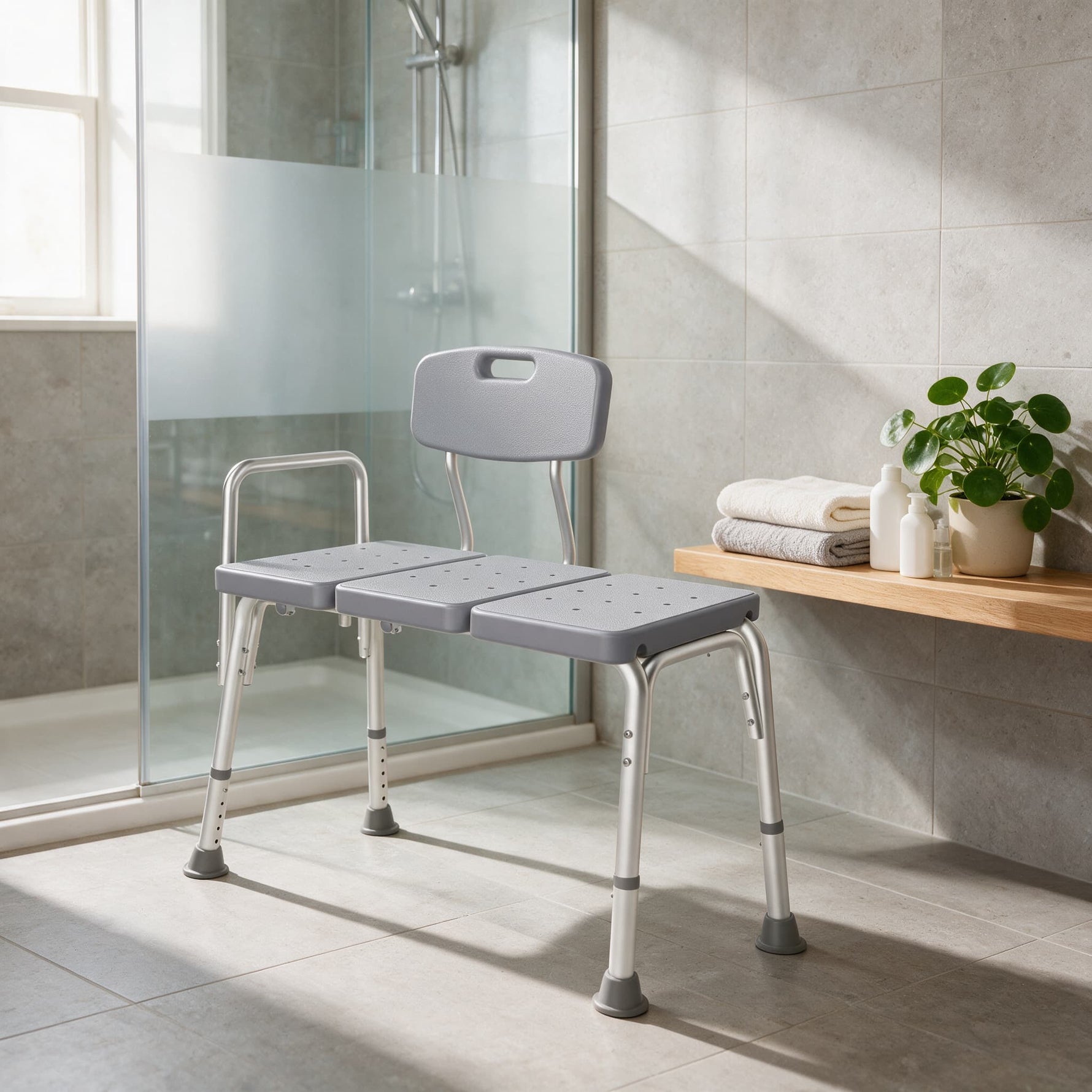 DeepTita Adjustable Tub Transfer Bench with Backrest & Armrest B7 for modern home mobility, recovery, and everyday confidence