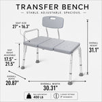 DeepTita Adjustable Tub Transfer Bench with Backrest & Armrest B7 for modern home mobility, recovery, and everyday confidence