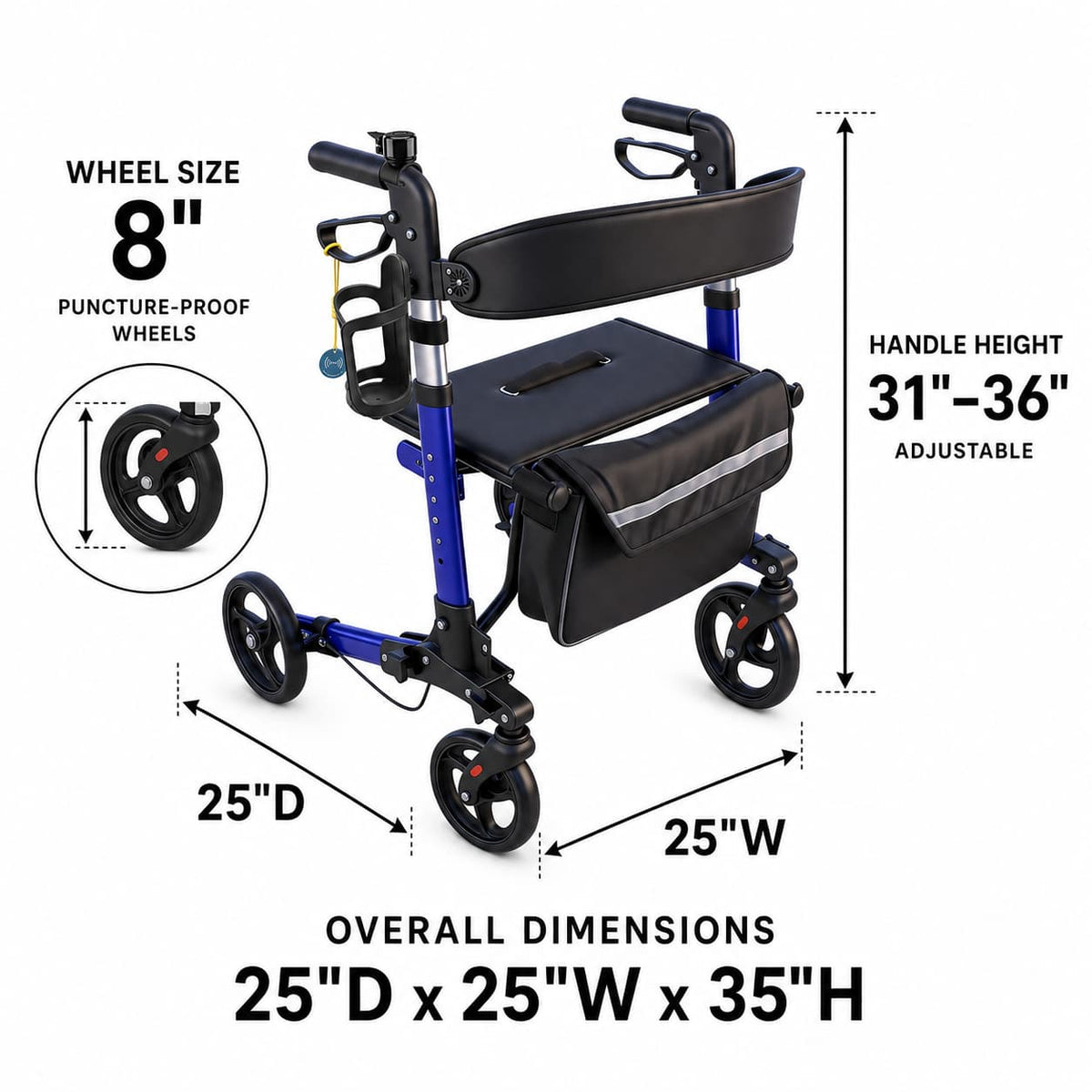 DeepTita All-Terrain Foldable Rollator Walker R3 for modern home mobility, recovery, and everyday confidence