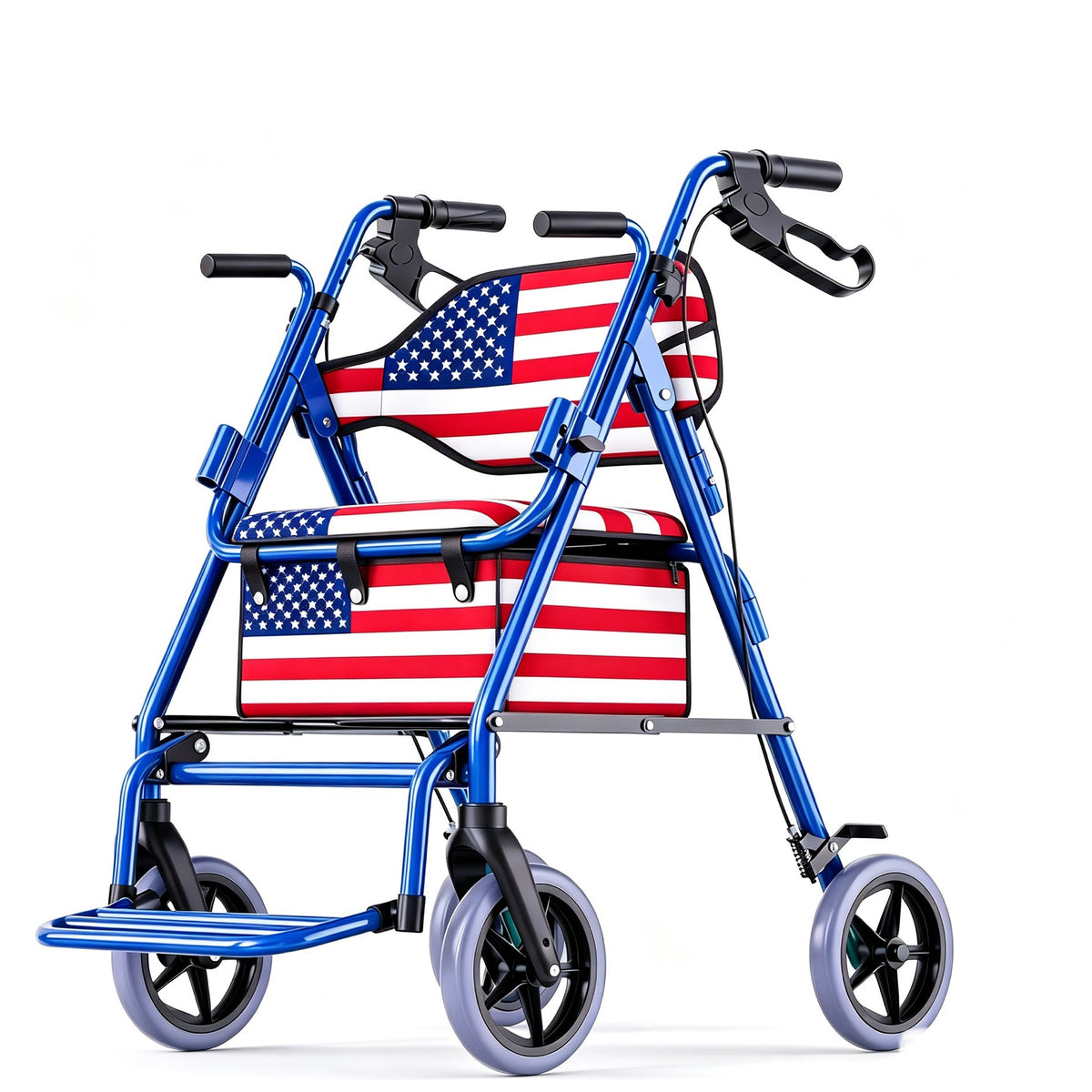 DeepTita American Flag 2-in-1 Rollator Transport Chair R5 for modern home mobility, recovery, and everyday confidence