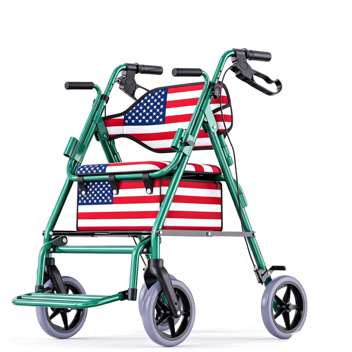 DeepTita American Flag 2-in-1 Rollator Transport Chair R5 for modern home mobility, recovery, and everyday confidence