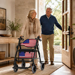 DeepTita American Flag 2-in-1 Rollator Transport Chair R5 for modern home mobility, recovery, and everyday confidence
