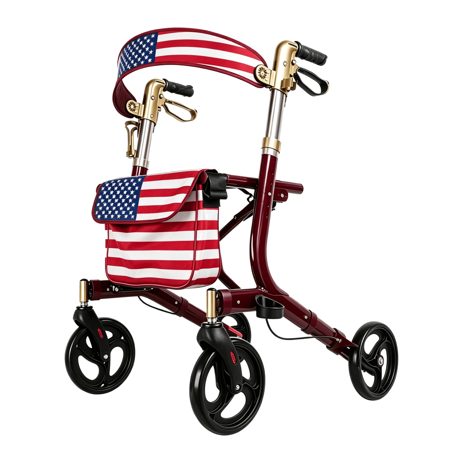 DeepTita American Flag Foldable Rollator Walker with Seat R1 for modern home mobility, recovery, and everyday confidence