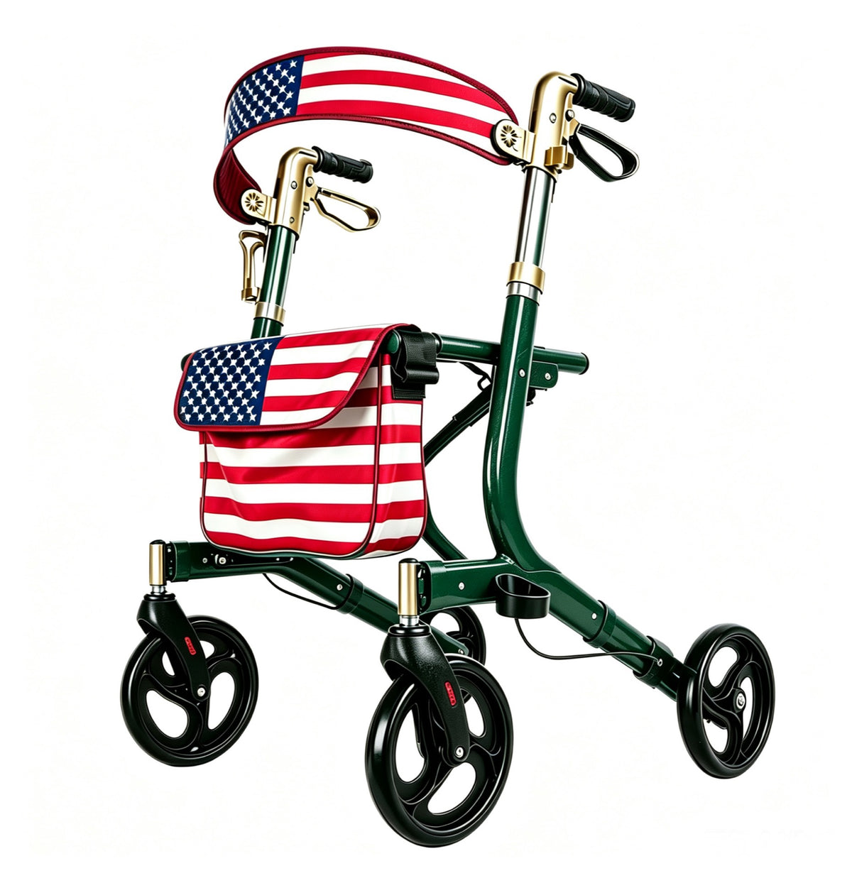 DeepTita American Flag Foldable Rollator Walker with Seat R1 for modern home mobility, recovery, and everyday confidence