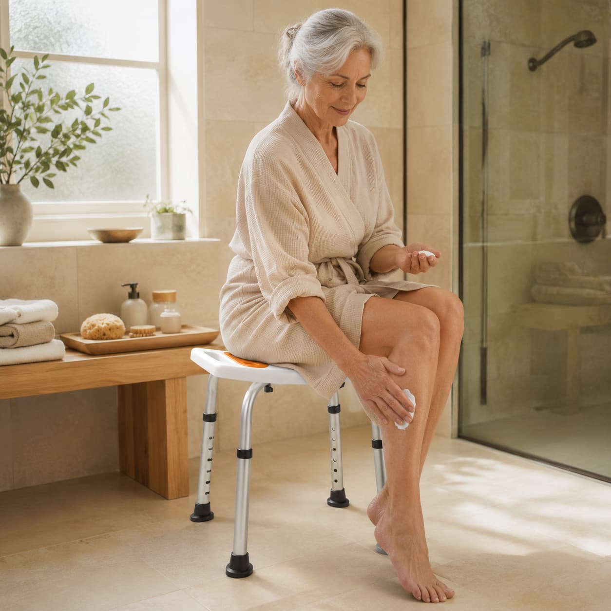 DeepTita Compact Adjustable Shower Stool B1 for modern home mobility, recovery, and everyday confidence