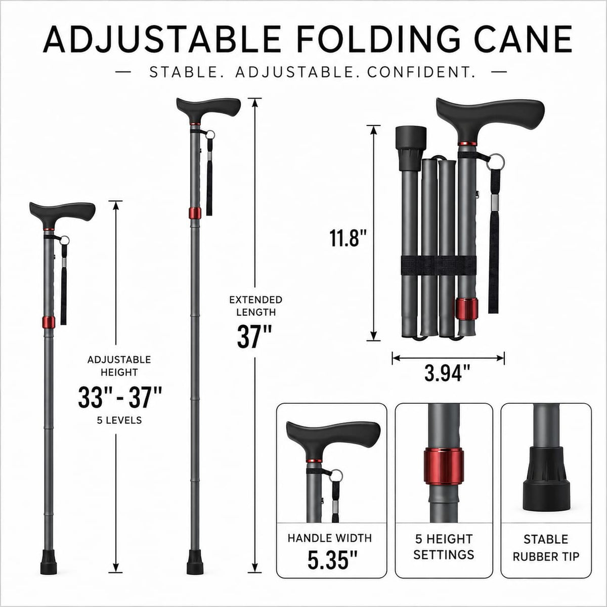 DeepTita Foldable Travel Walking Cane S1 for modern home mobility, recovery, and everyday confidence