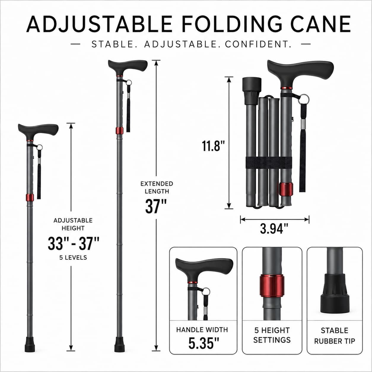 DeepTita Foldable Travel Walking Cane S1 for modern home mobility, recovery, and everyday confidence