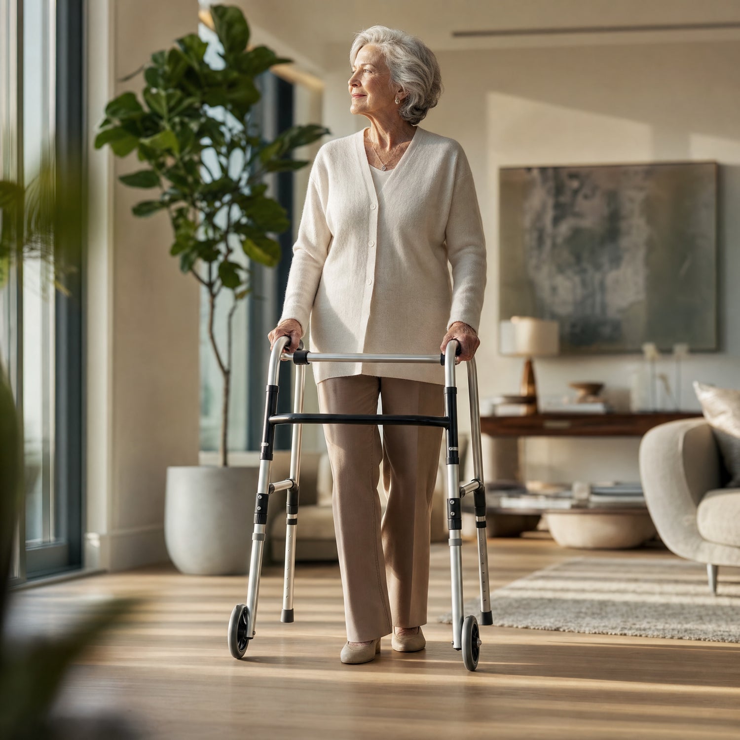 DeepTita Lightweight Folding Walker with Front Wheels S5 for modern home mobility, recovery, and everyday confidence