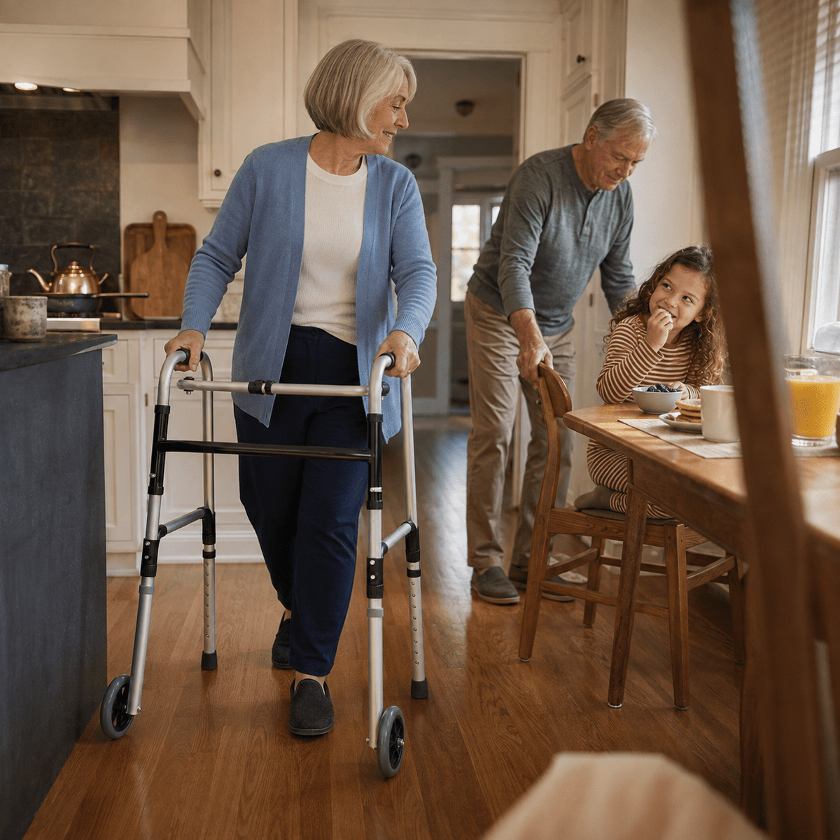 DeepTita Lightweight Folding Walker with Front Wheels S5 for modern home mobility, recovery, and everyday confidence