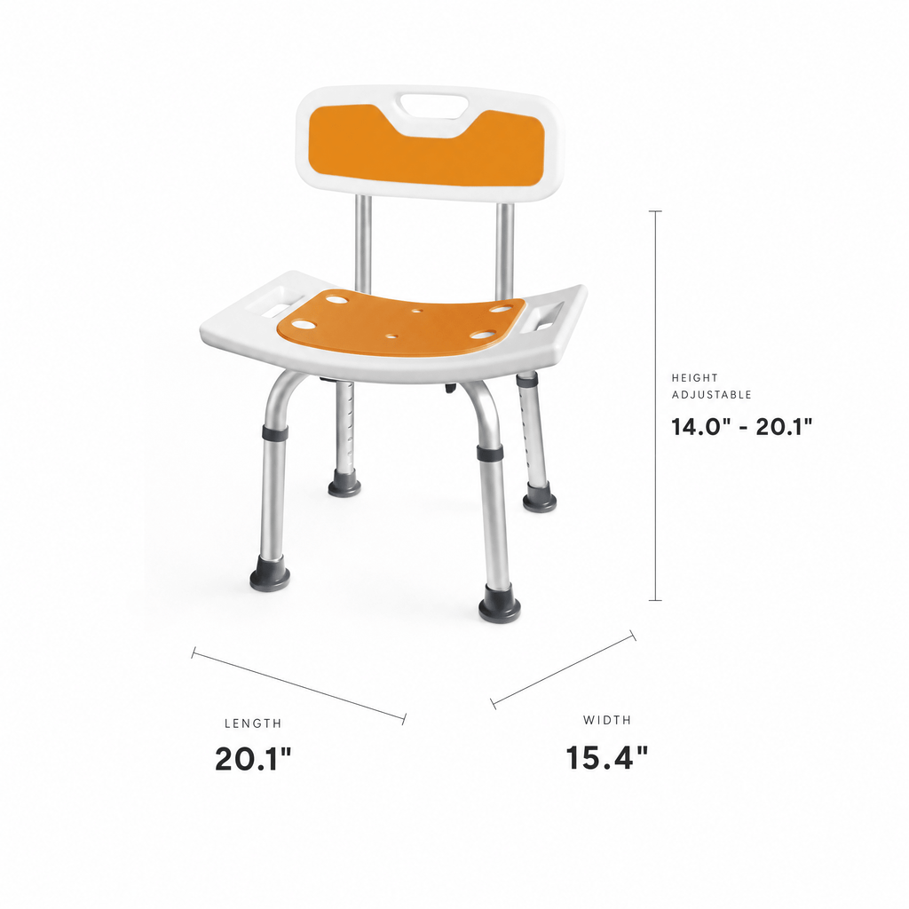 DeepTita Adjustable Shower Chair, Bath, 13.5-18.5", 300lb for modern home mobility, recovery, and everyday confidence