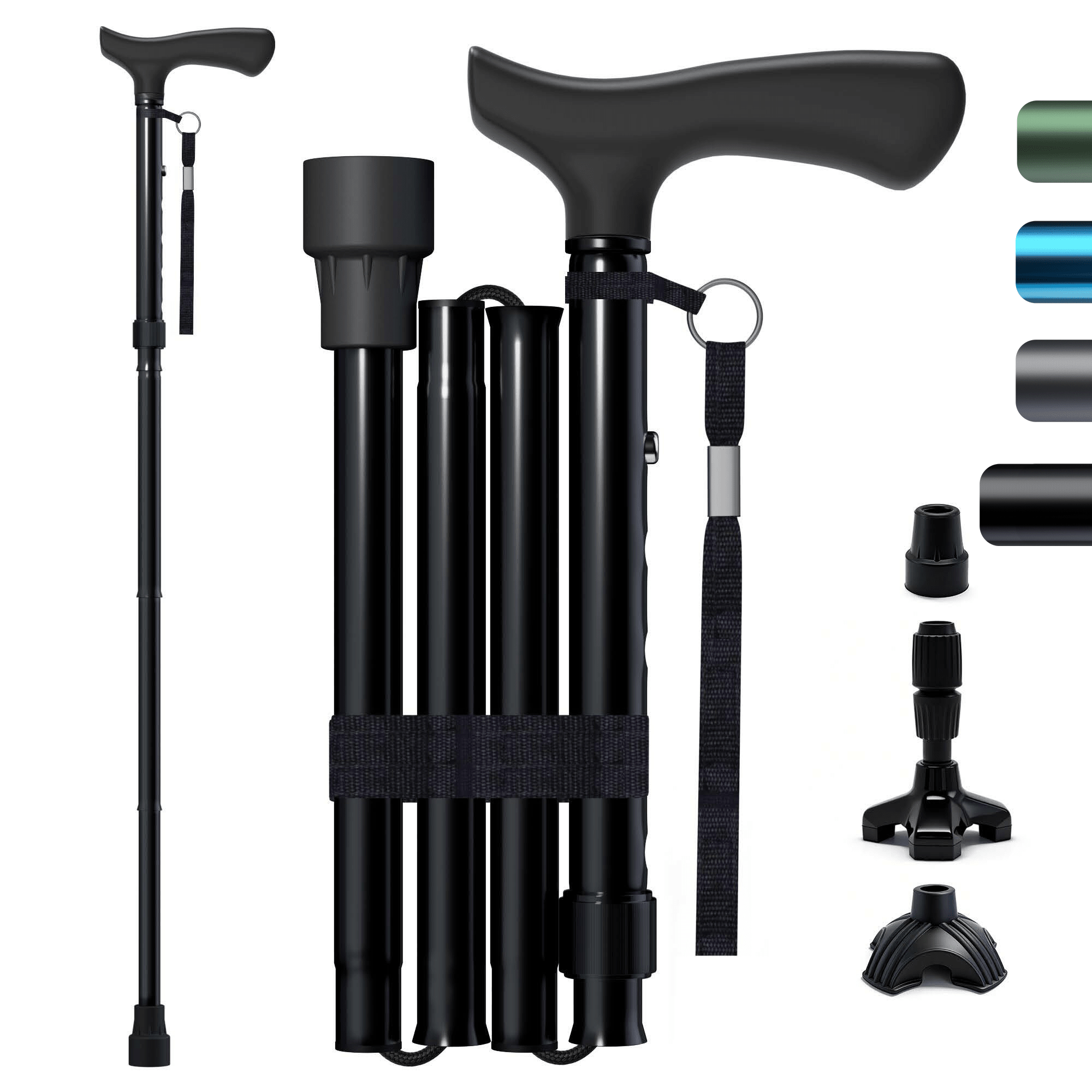 DeepTita Foldable Walking Cane ，Home Travel,33-37" for modern home mobility, recovery, and everyday confidence
