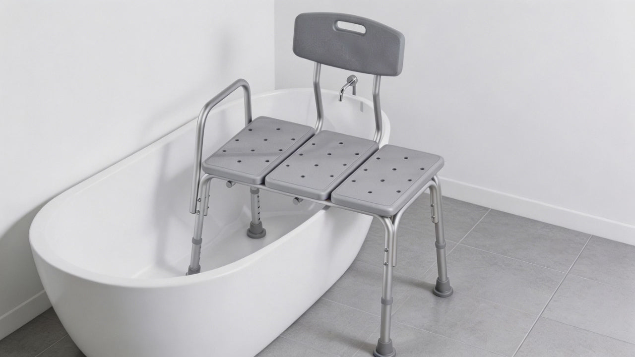 DeepTita Tub Transfer Bench with Backrest & Armrest